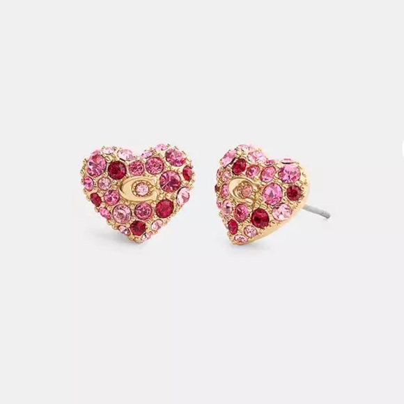 Coach Jewelry - Coach Pavé Heart Stud Earrings ❤️💕